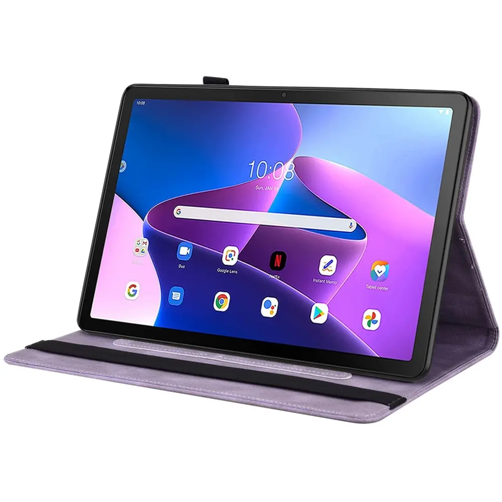 Läderfodral Fjärilar Lenovo Tab M10 (3rd Gen) Lila