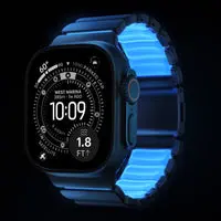 Stratos Band Apple Watch Series 10 46mm Black Titanium - Icy Blue Glow