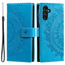 Læderetui Mandala Samsung Galaxy S25 blå