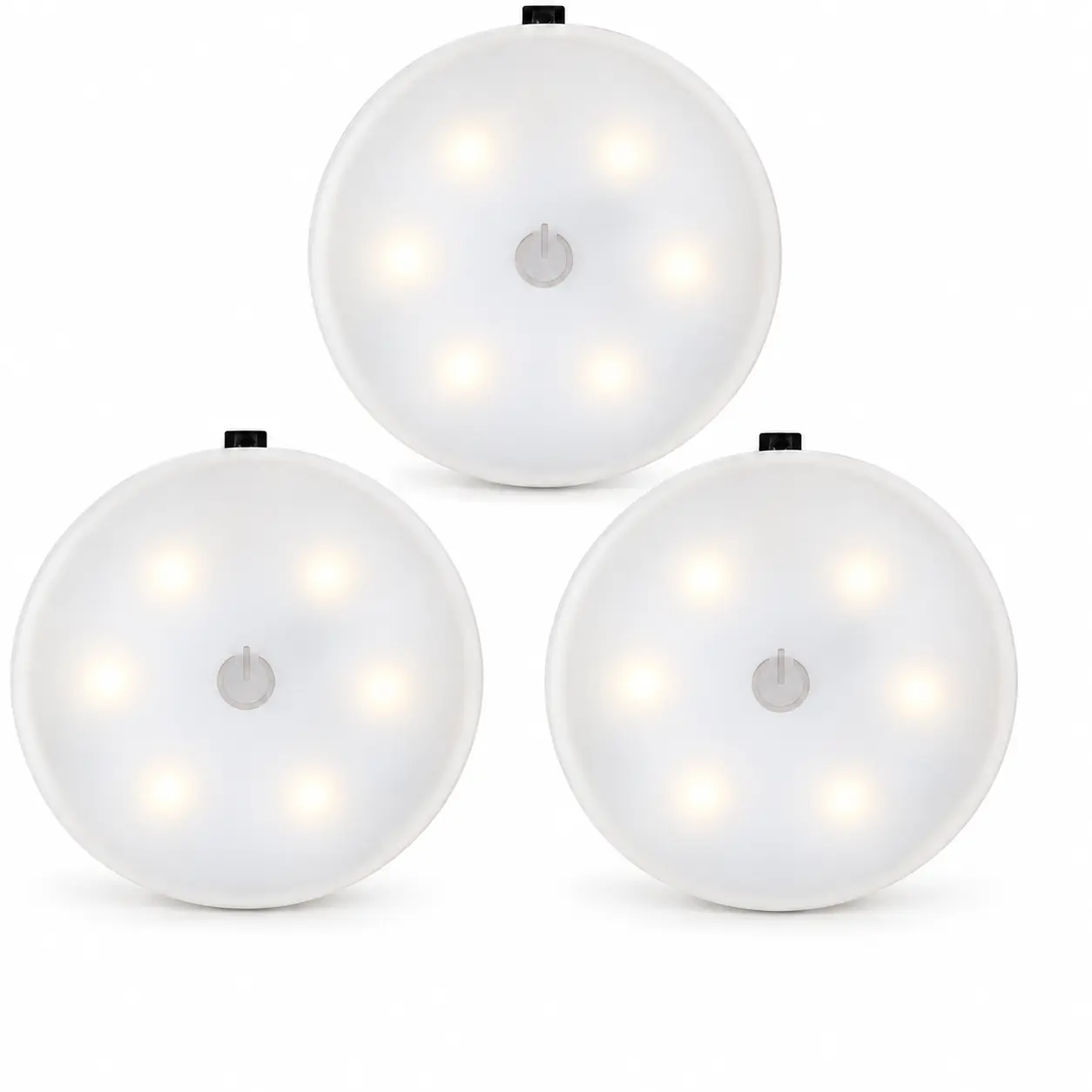 Dimbar garderobsbelysning med timer och fjärrkontroll (3-pack), Vit