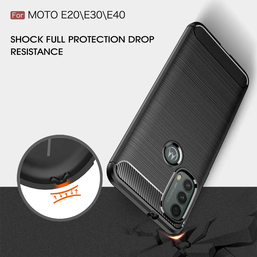 Motorola Moto E40/Moto E20 Skal TPU Brushed Svart
