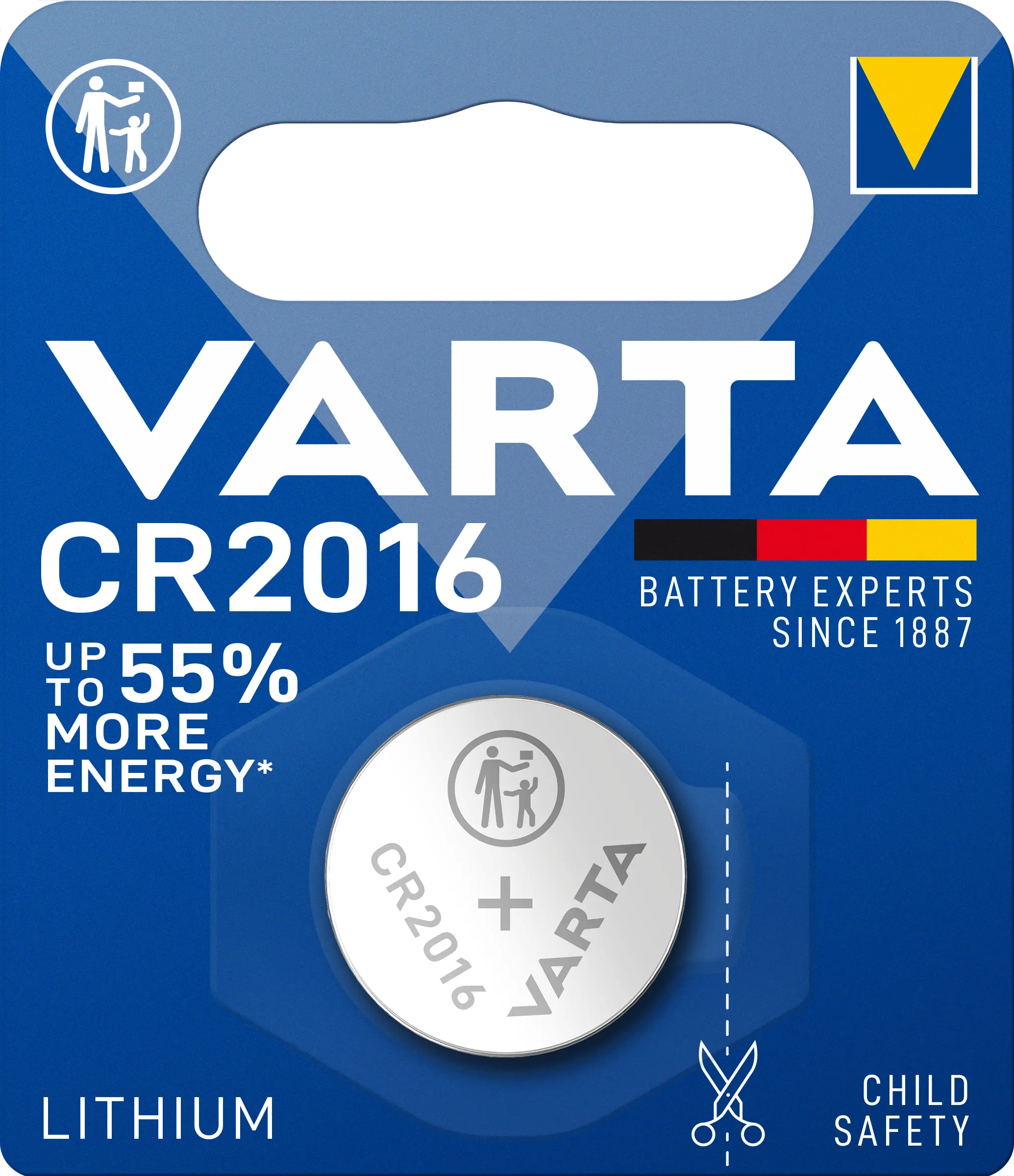 Knapcellebatteri litium CR2016