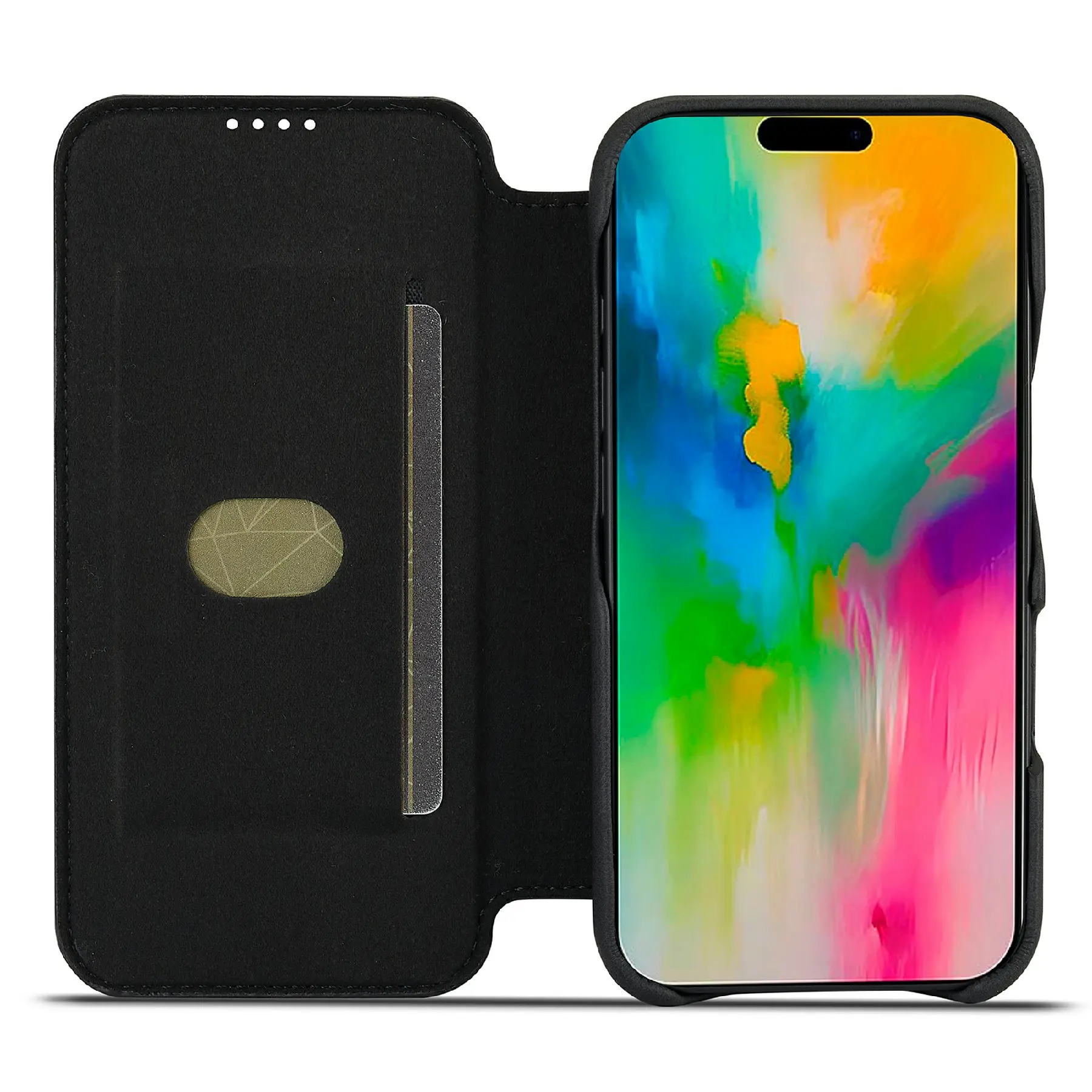 Slim Plånboksfodral iPhone 17 svart