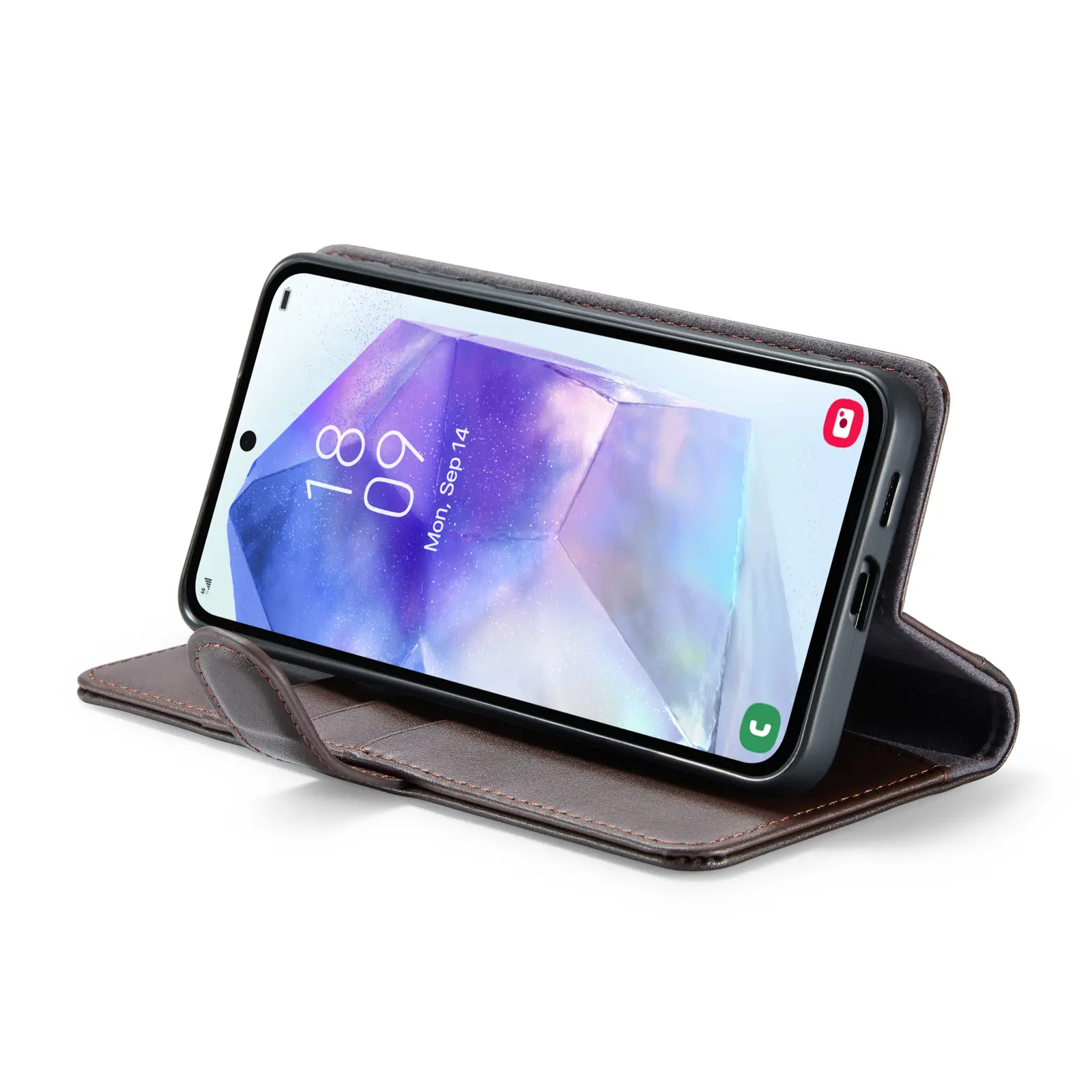 Äkta Läderfodral Samsung Galaxy A55 Brun