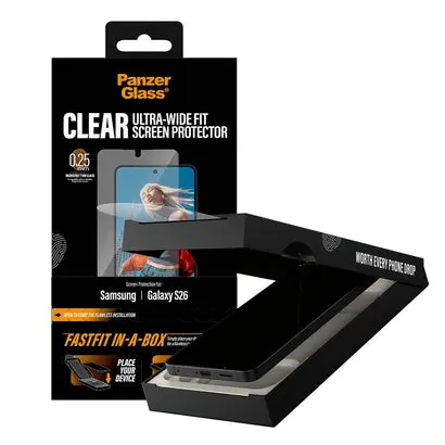 Samsung Galaxy S26 Screen Protector (with Fastfit in-a-box) Ultra Wide Fit