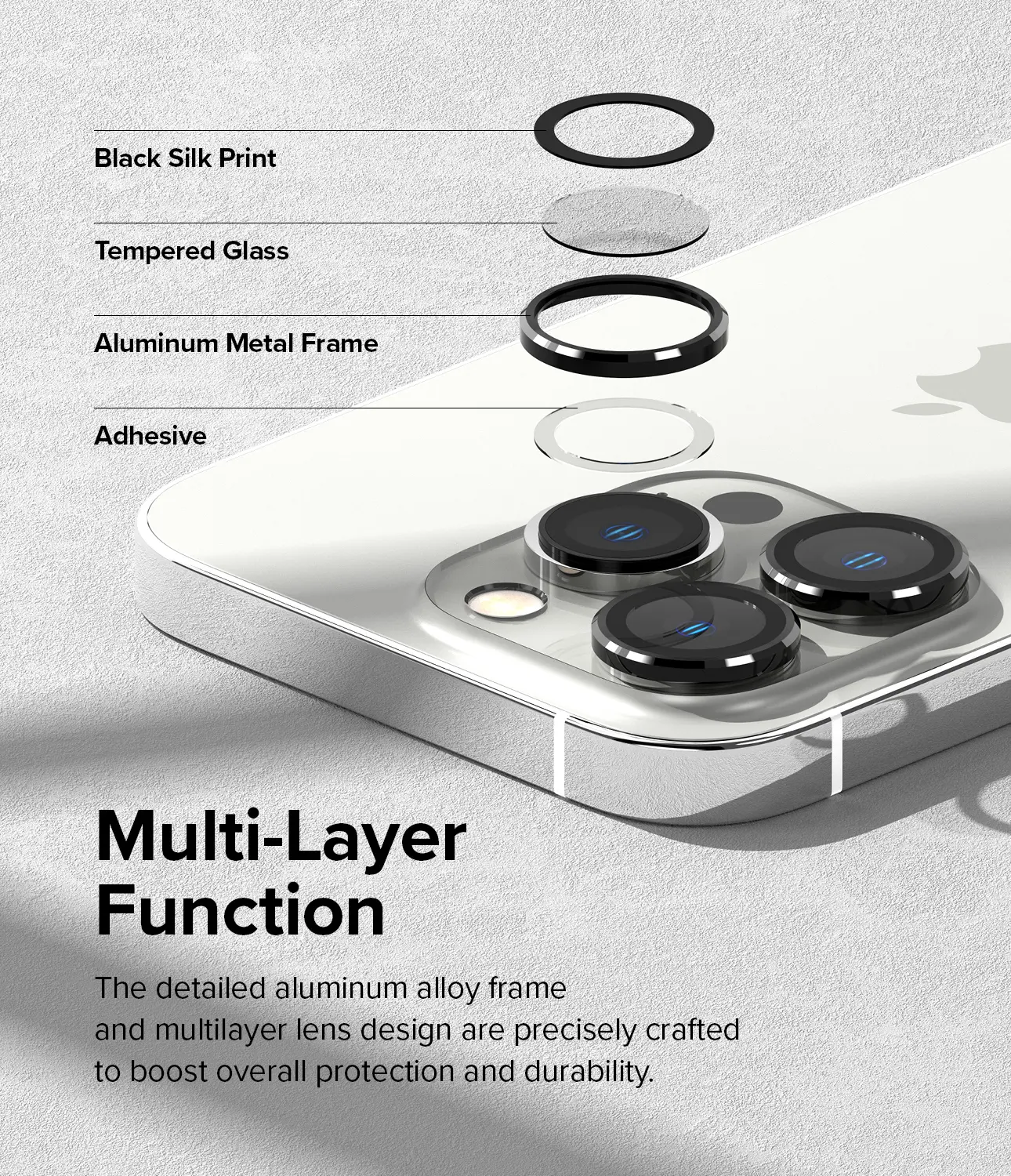 Camera Lens Frame Glass iPhone 14 Pro Max Svart
