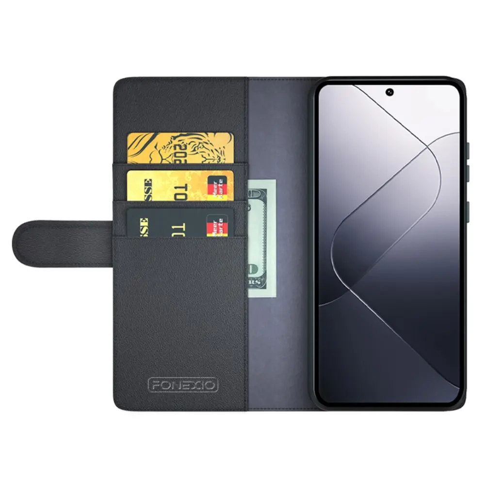 Äkta Läderfodral Xiaomi 14 Pro Svart
