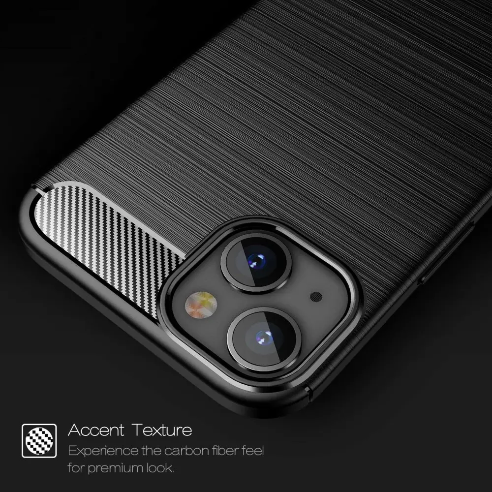 iPhone 14 Plus Skal TPU Brushed Svart