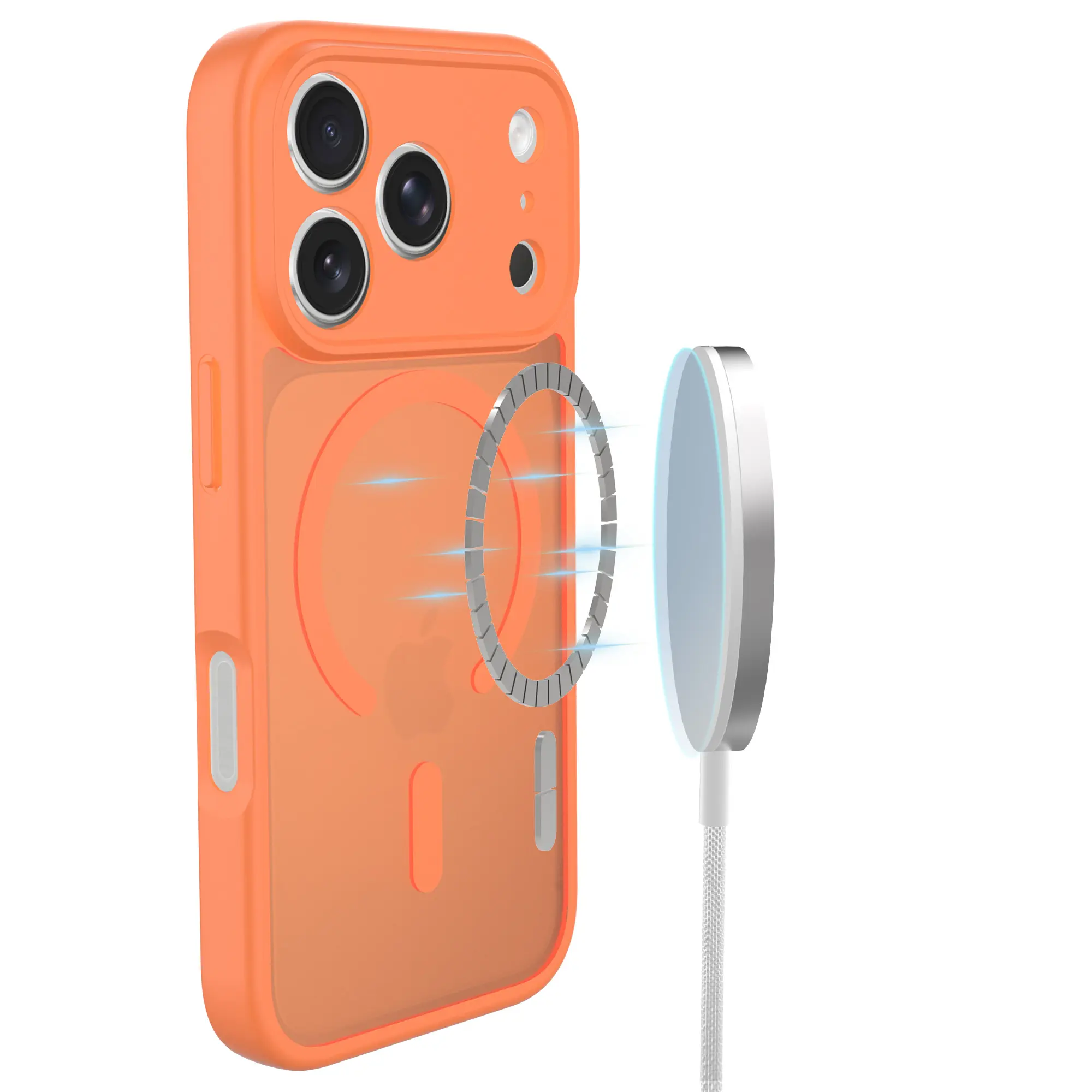Magnetic Hybrid Skal iPhone 17 Pro Frosted Orange