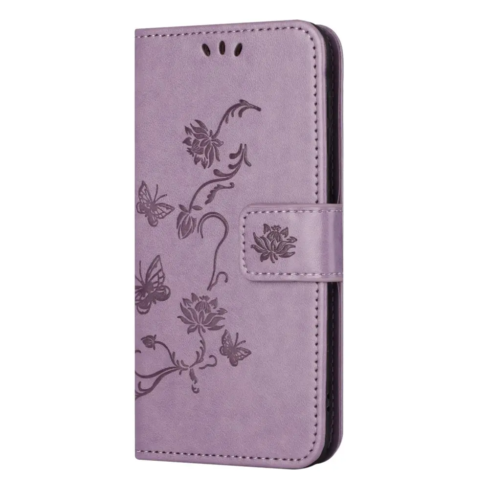 Läderfodral Fjärilar Samsung Galaxy A14 Lila