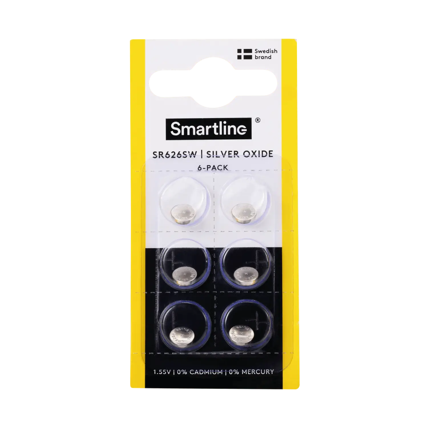 Smartline 6-pack Batteri Knappecelle Lithium SR626SW