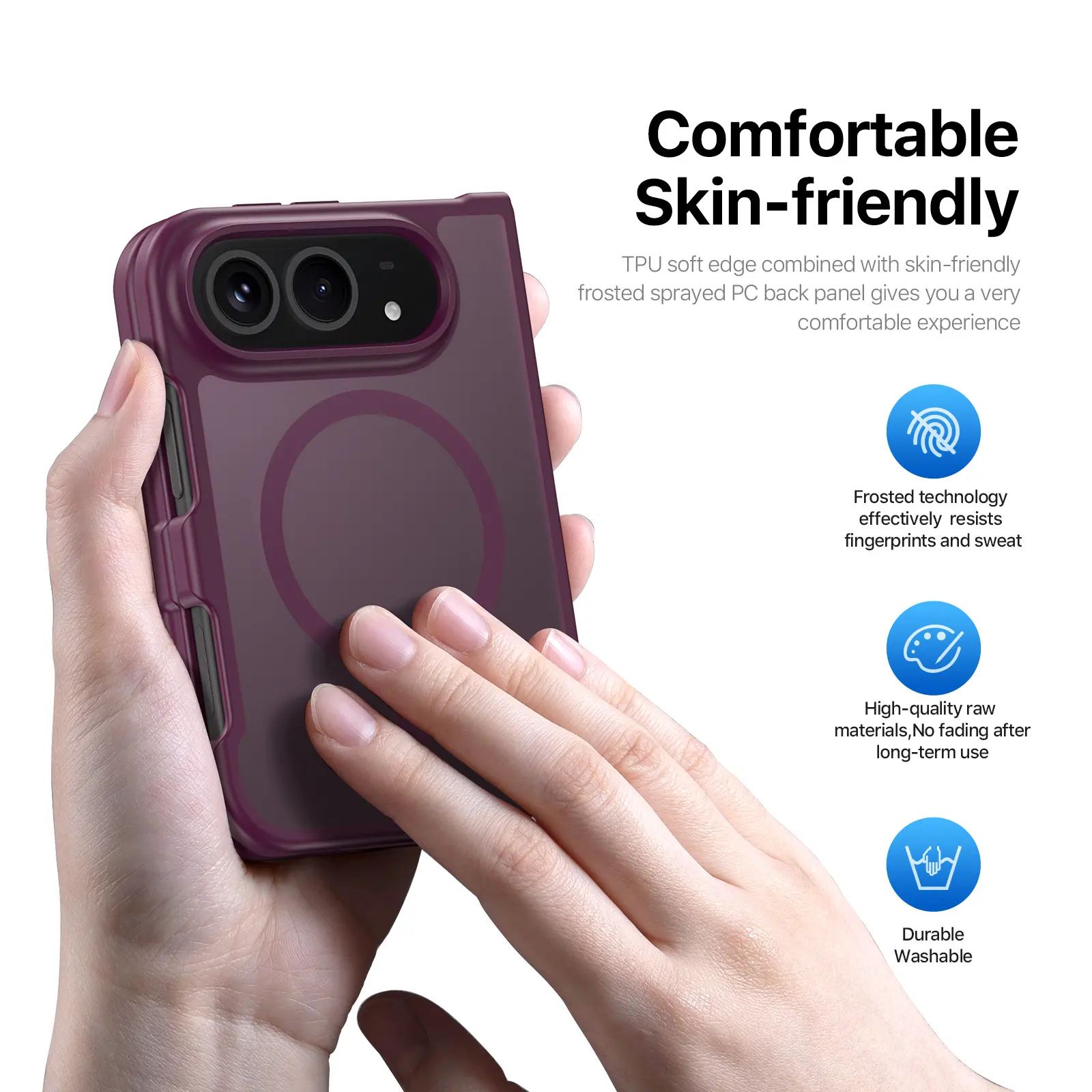 Yind Magnetiskt Skal iPhone Duo Dark Cherry