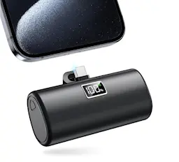 Plug-in powerbank USB-C 5000mAh Sort