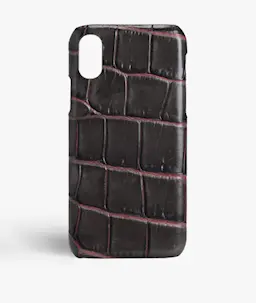 Skal iPhone Xr Croco Taupe/Pink
