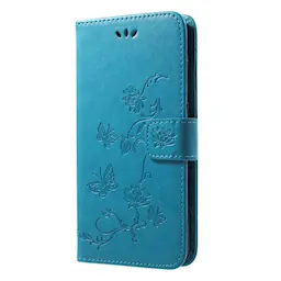 Læderetui Sommerfugle Huawei P20 Pro Blå