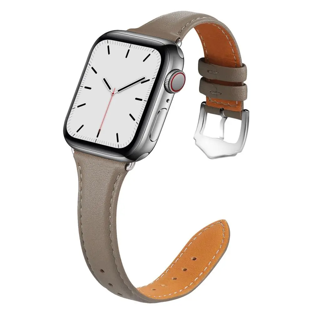 Slim Läderarmband Apple Watch Series 8 41mm Grå