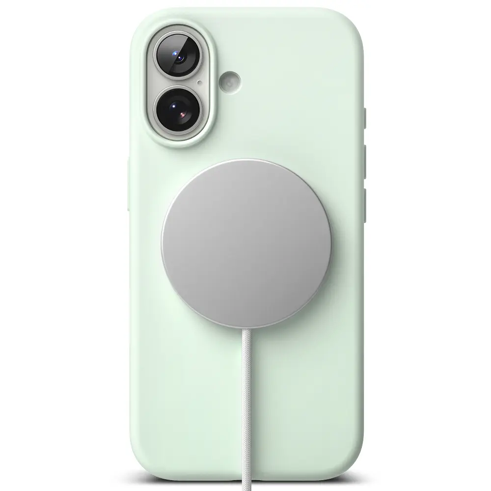 Silicone Magnetic Case iPhone 17 Soft Mint