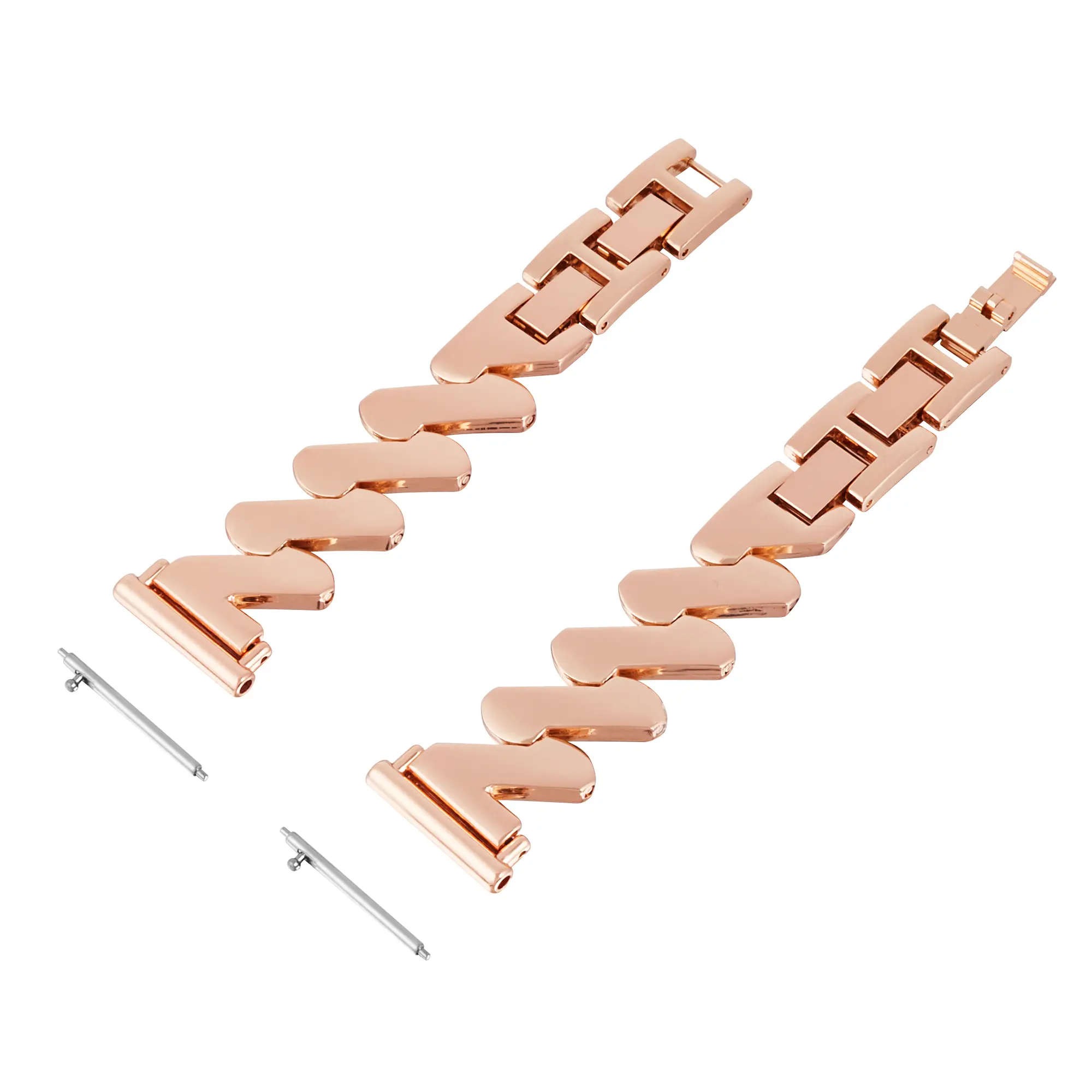 Vågigt Metallarmband Garmin Vivoactive 4s roséguld