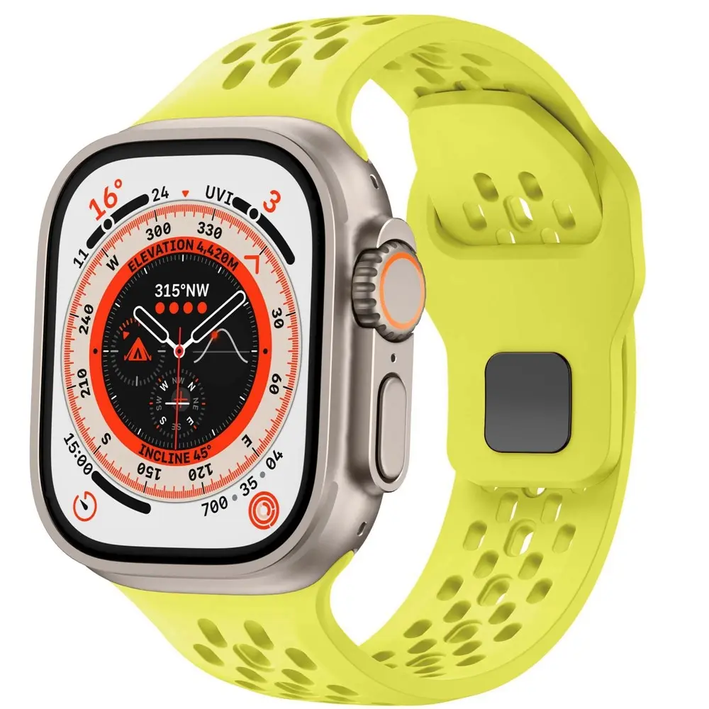 Silikonarmband Sport Apple Watch Series 1-3 42mm Neongul