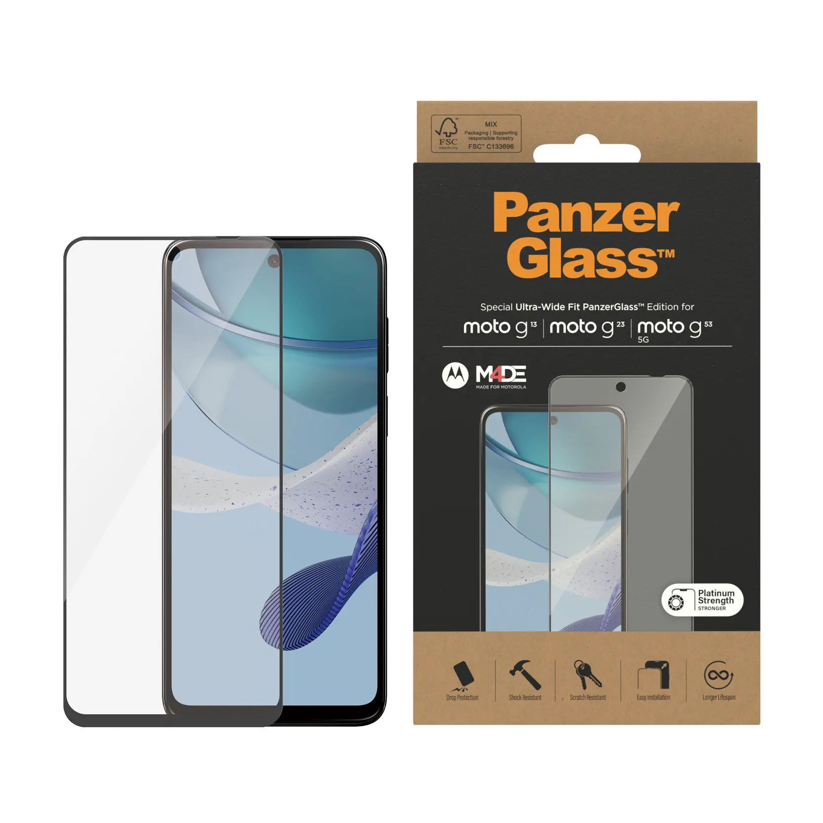 Motorola Moto G53/Moto G23/Moto G13 Screen Protector Ultra Wide Fit