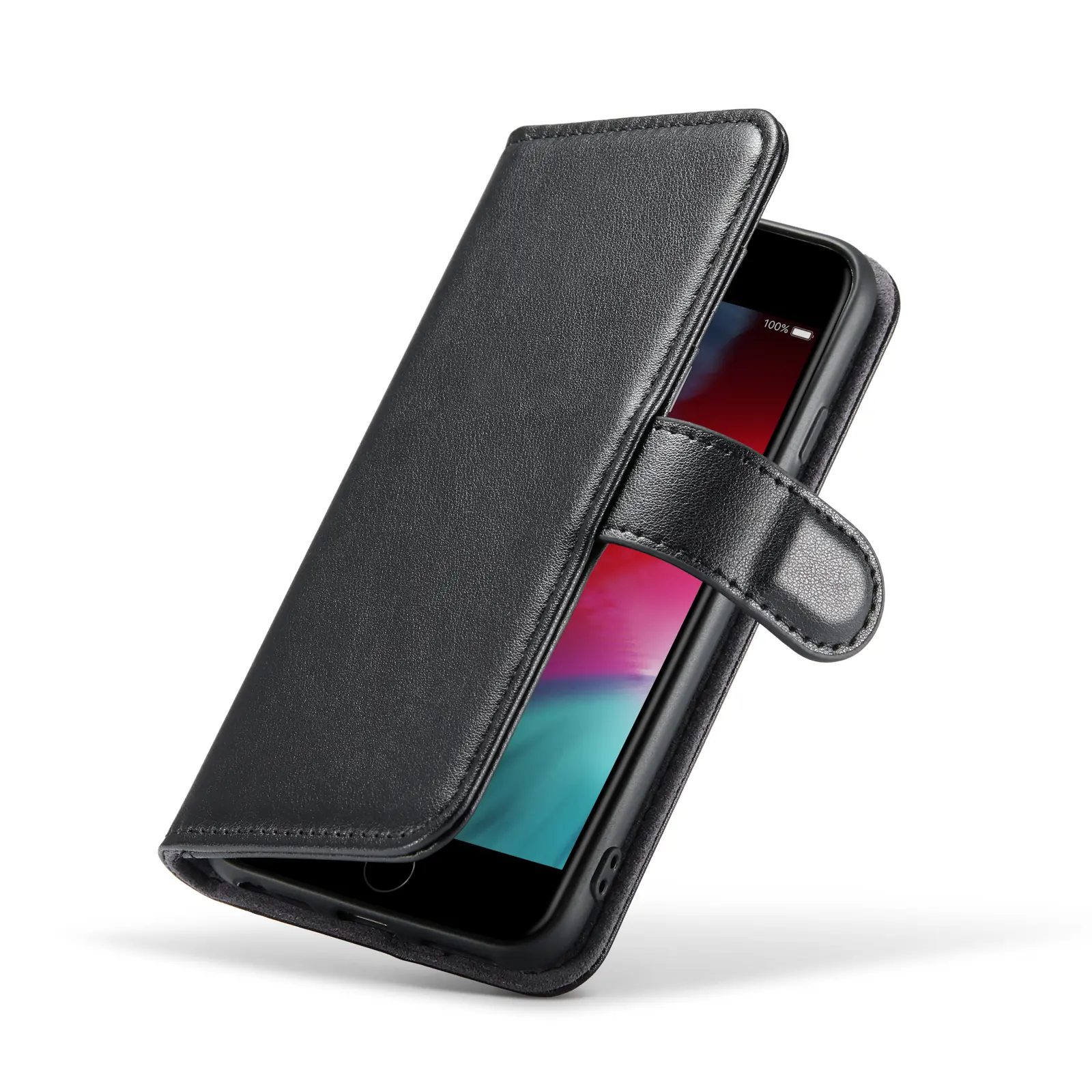 Äkta Läderfodral iPhone 8 Svart
