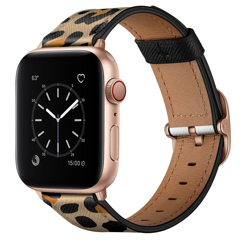 Läderarmband Apple Watch Series 11 46mm Leopard
