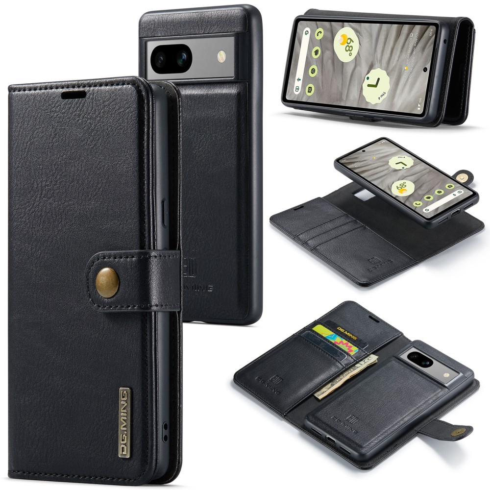 DG.MING Google Pixel 8a Lommeboketui med avtakbart deksel, Black
