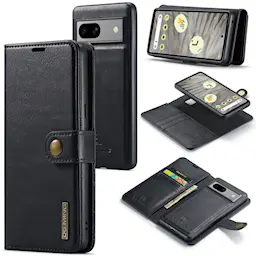 Google Pixel 8a Lompakkokotelo irrotettavalla kuorella, Black