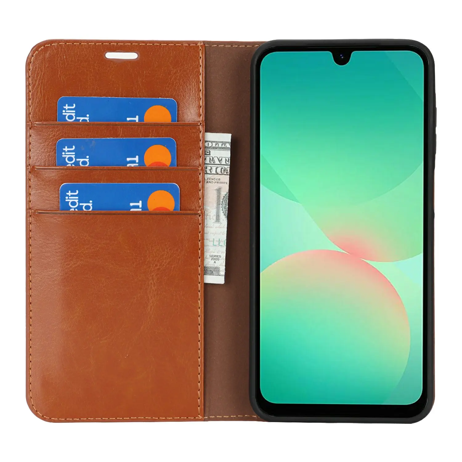 Mobilfodral Äkta Läder Samsung Galaxy A27 Brun