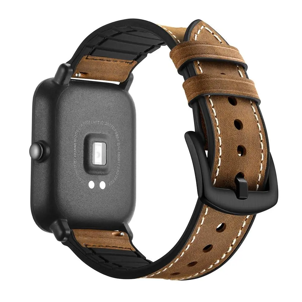 Premium Läderarmband Amazfit GTS/GTS 2 Brun