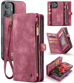 Multi-slot Mobiltaske iPhone 16 Plus Rød