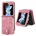 Zipper Multi-Slot Mobiltaske Samsung Galaxy Z Flip 5 Lyserød