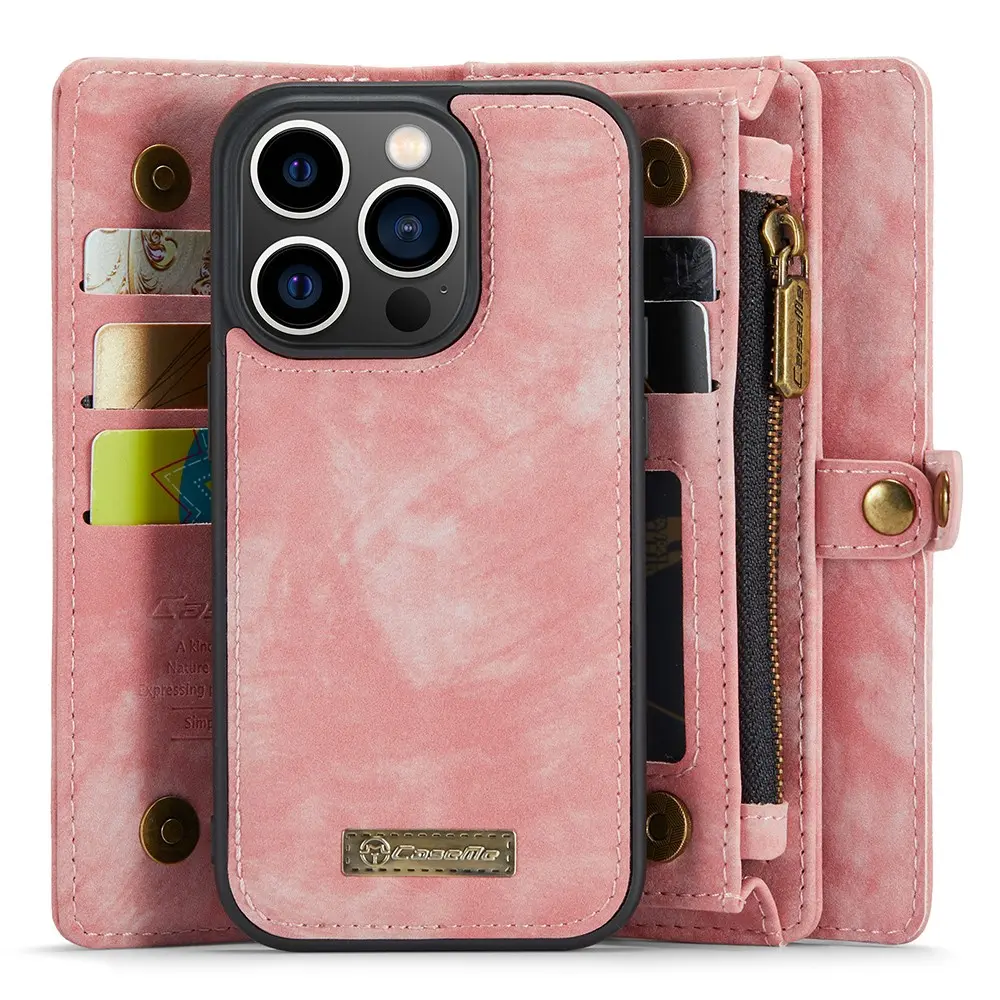 Multi-slot Plånboksfodral iPhone 15 Pro Max Rosa