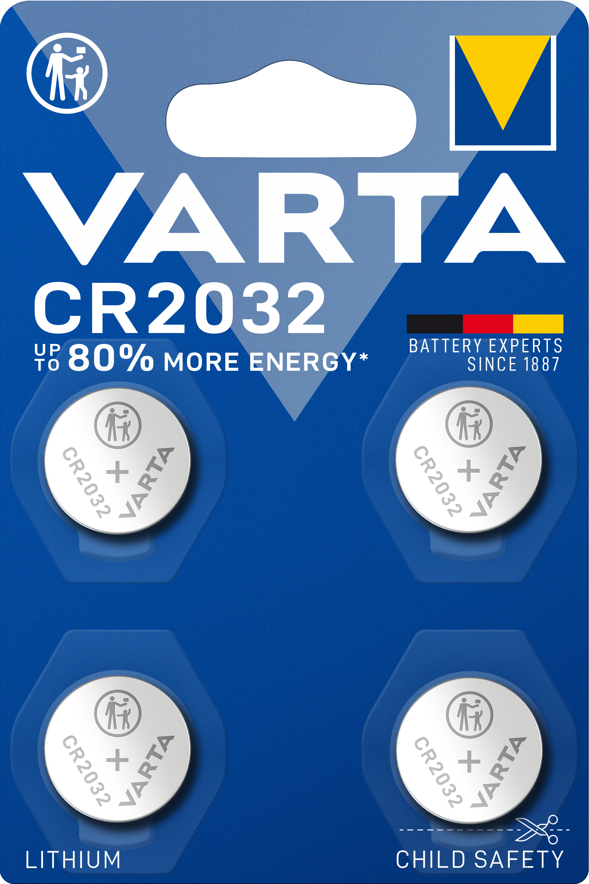 VARTA Knappcellebatteri litium CR2032 (4-pack)