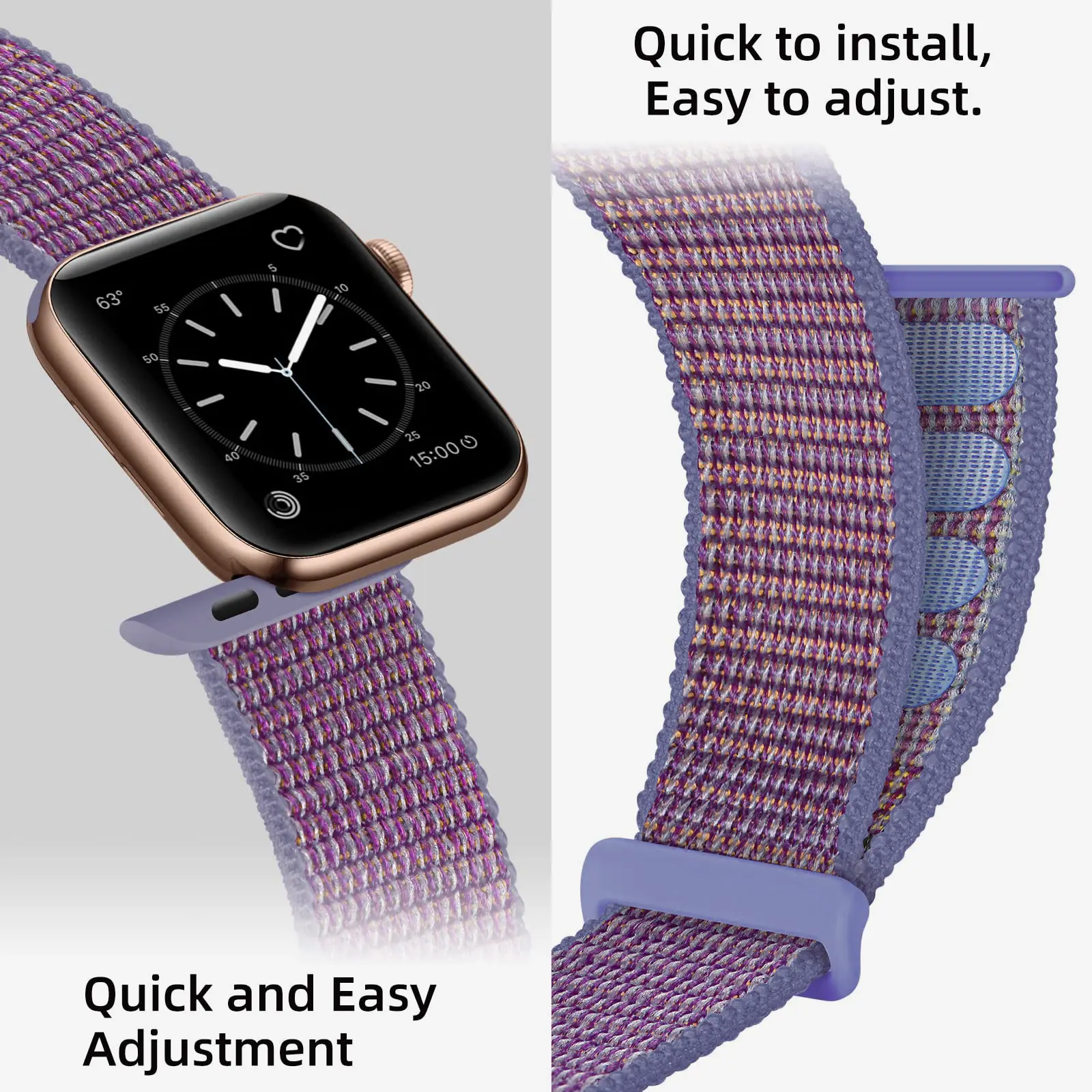 Nylonarmband Apple Watch Series 12 43mm Lila