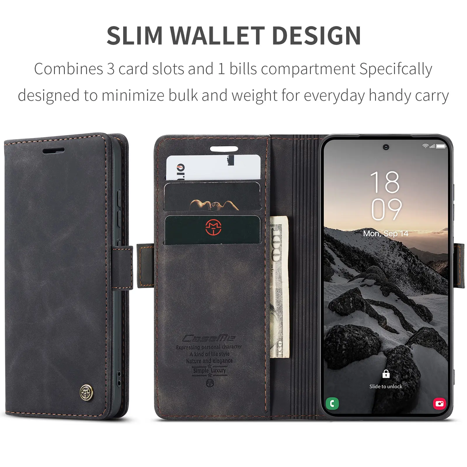 Slim Plånboksfodral Samsung Galaxy S27 Ultra Svart