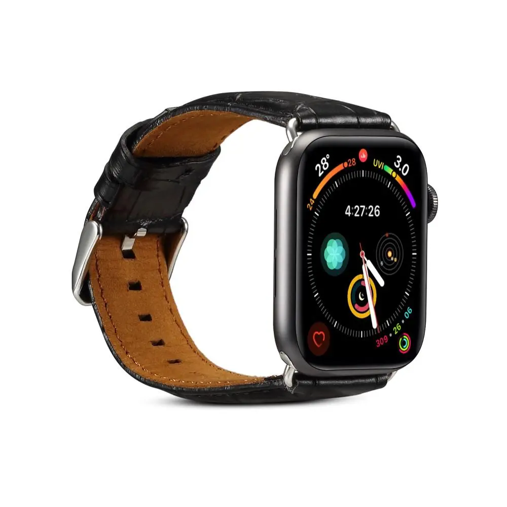 Armband Krokodil Apple Watch Ultra 49mm svart