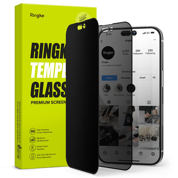 Ringke Privacy Screen Protector Glass iPhone 14 Pro - Skjermbeskytter - Personvernbildebeskytter