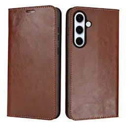 Samsung Galaxy S25 FE Smidig mobiletui i ekte skinn, Brun