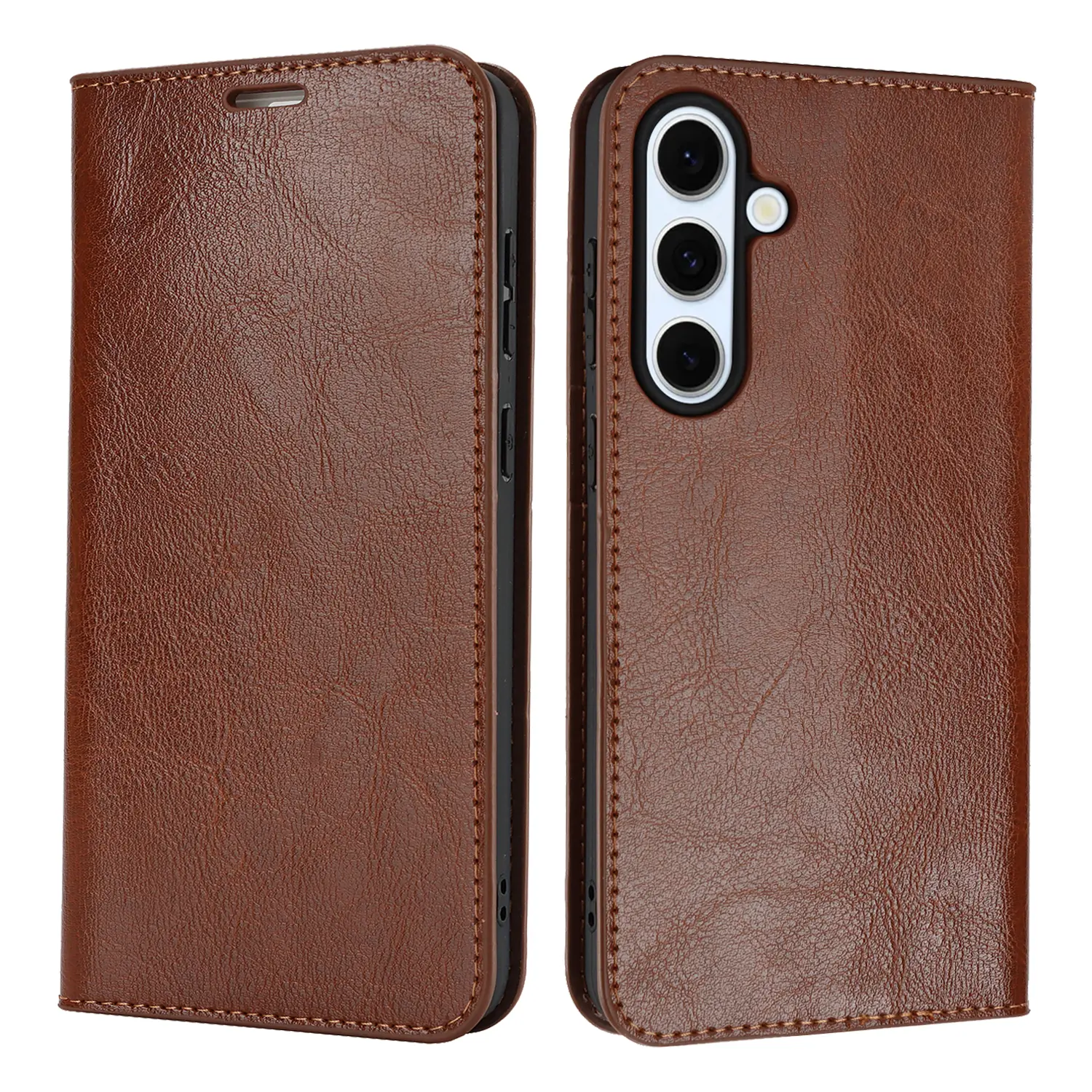 Mobiltaske Ægte Læder Samsung Galaxy S25 FE Brun