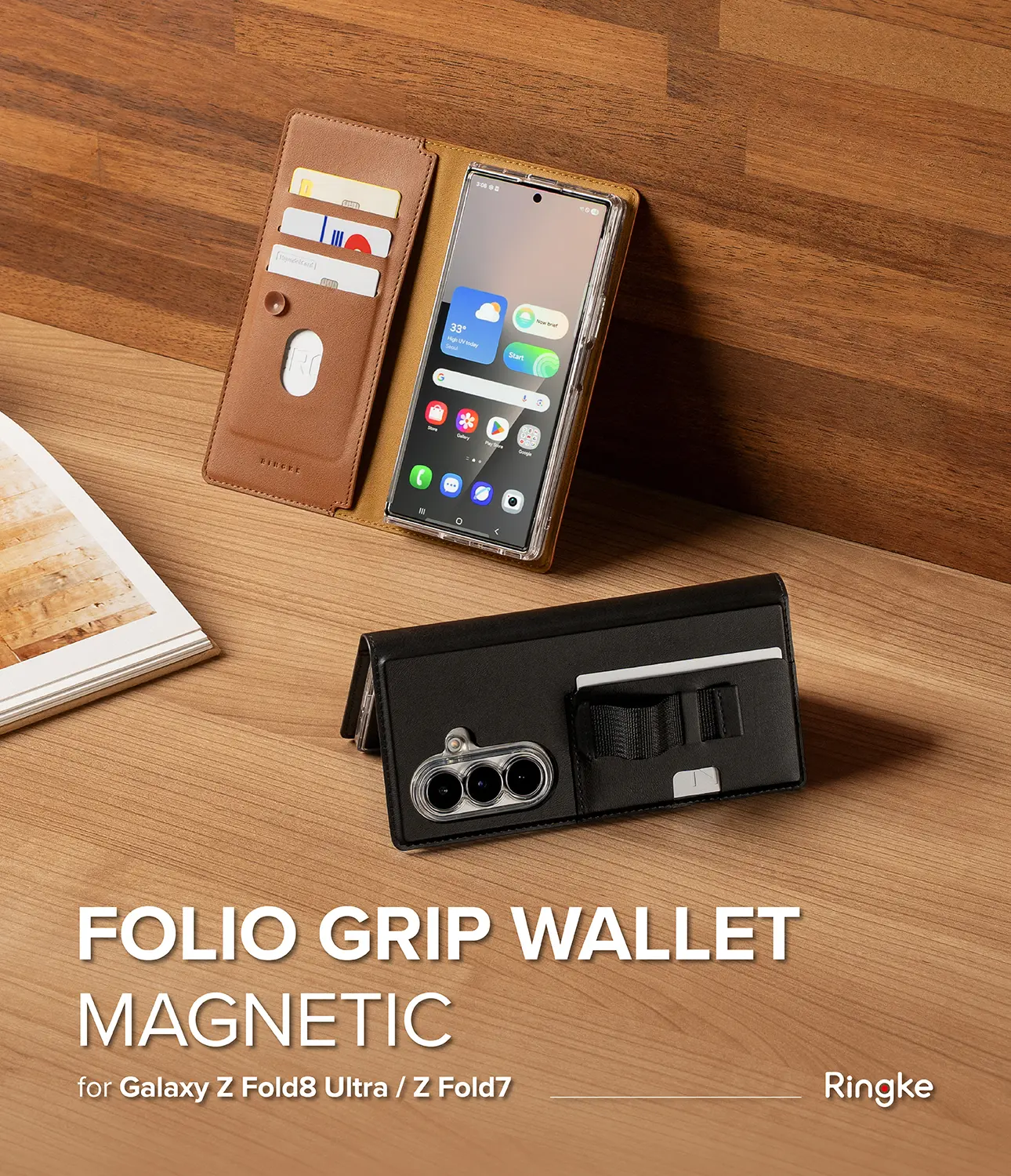 Folio Grip Wallet Magnetic Samsung Galaxy Z Fold 8 Ultra Black
