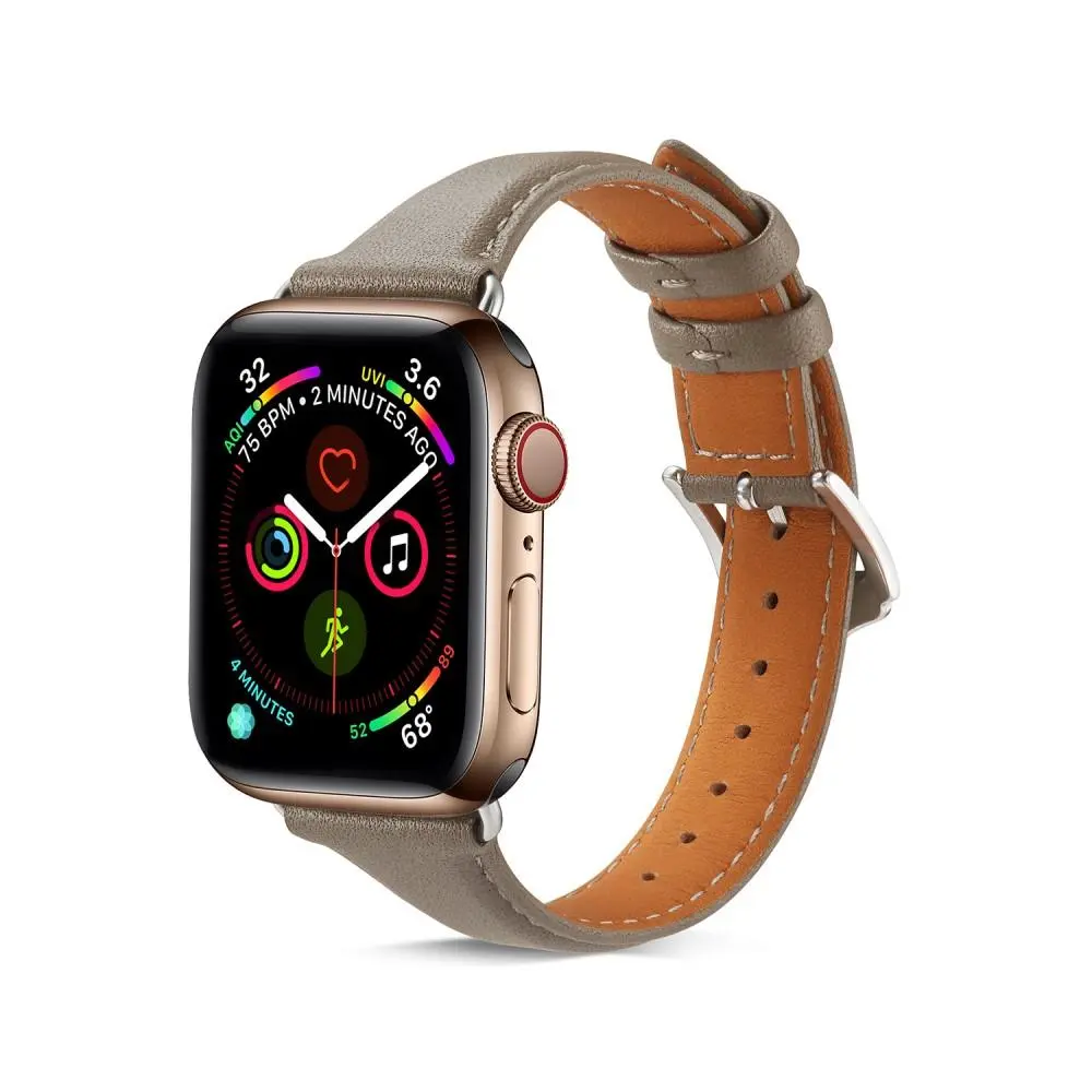 Slim Læderrem Apple Watch Series 1-3 38mm Grå
