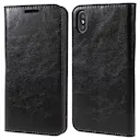 Mobiltaske Ægte Læder iPhone X/XS Sort