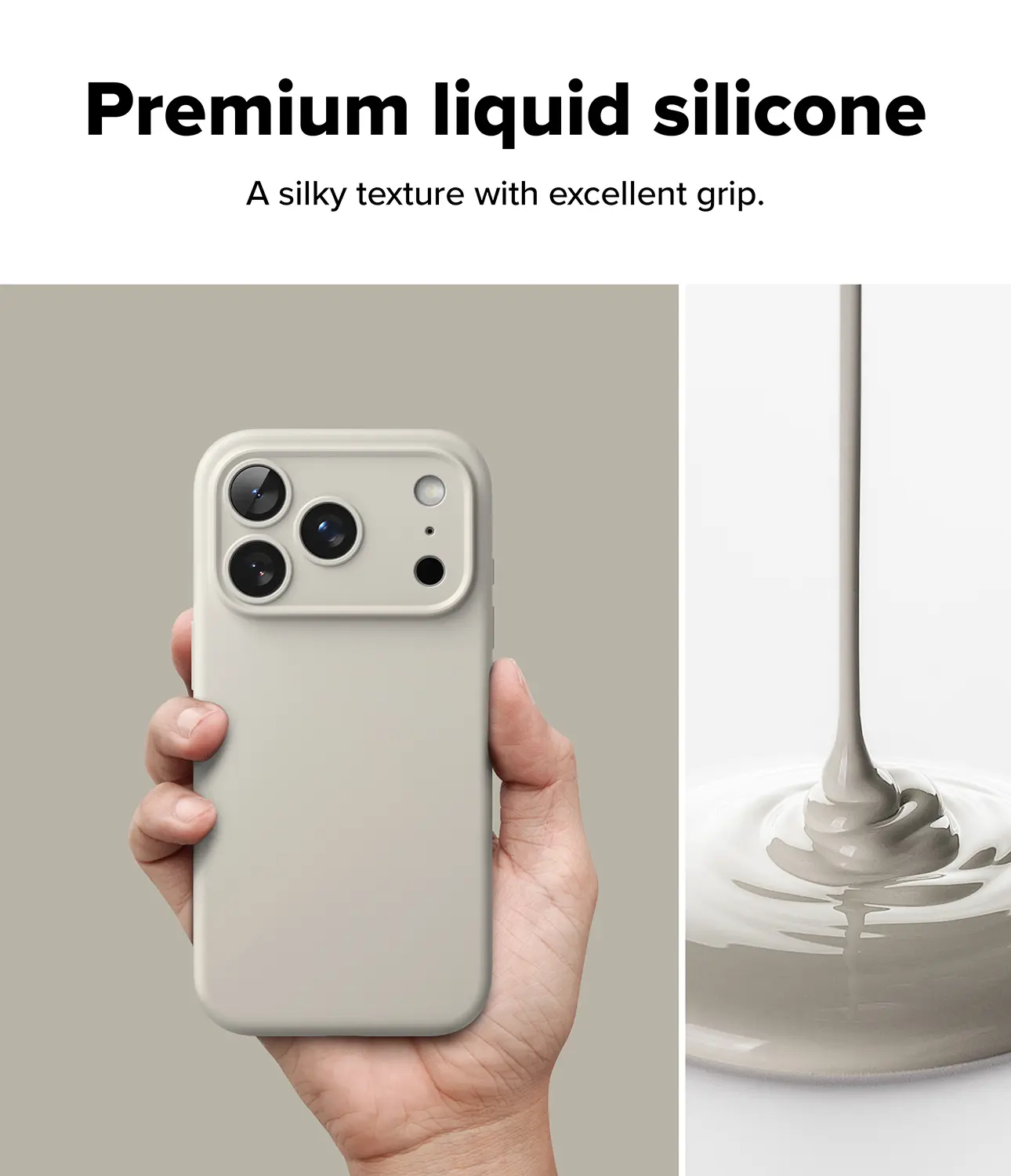 Silicone Magnetic Case iPhone 17 Pro Max Stone