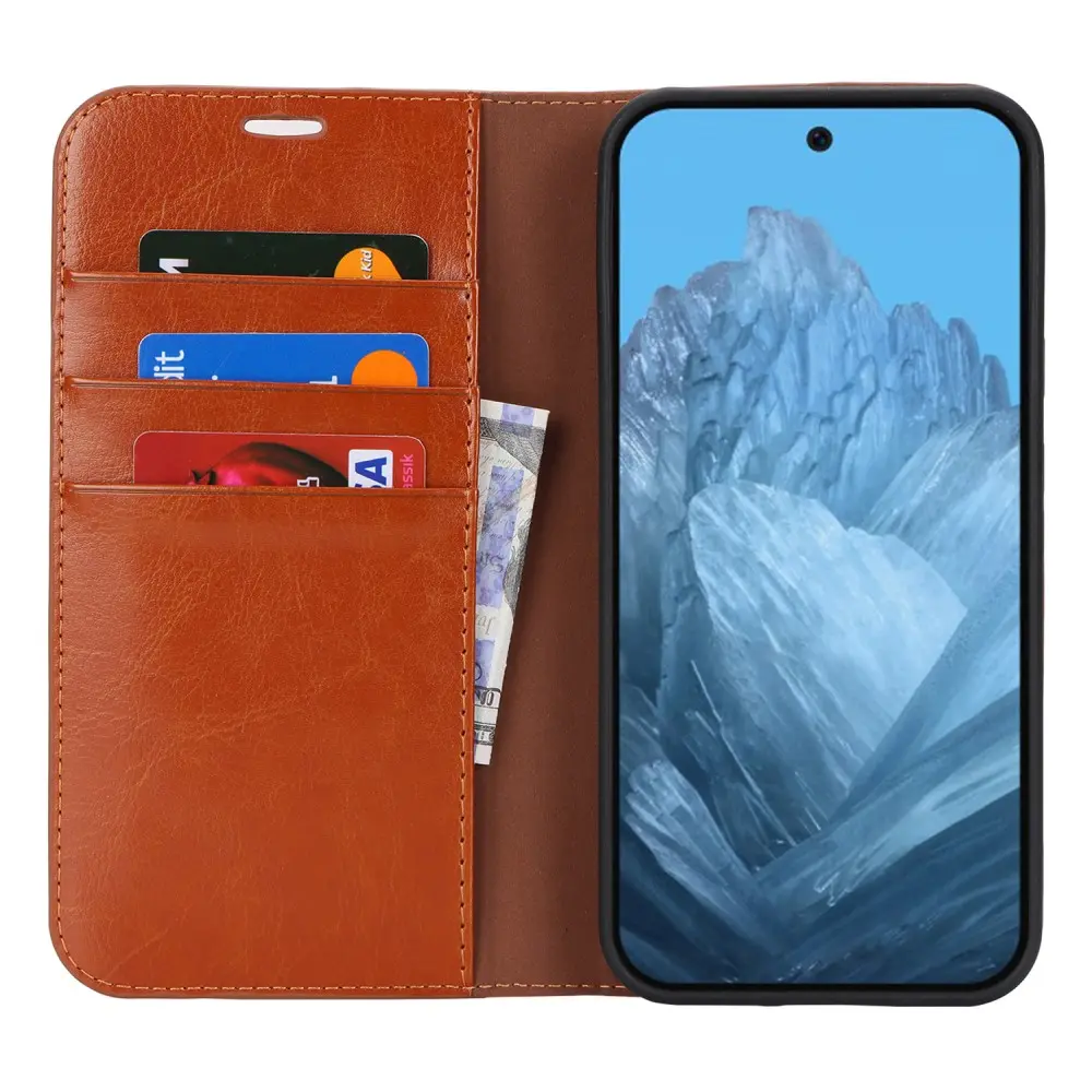Mobilfodral Äkta Läder Google Pixel 11 Pro XL Brun