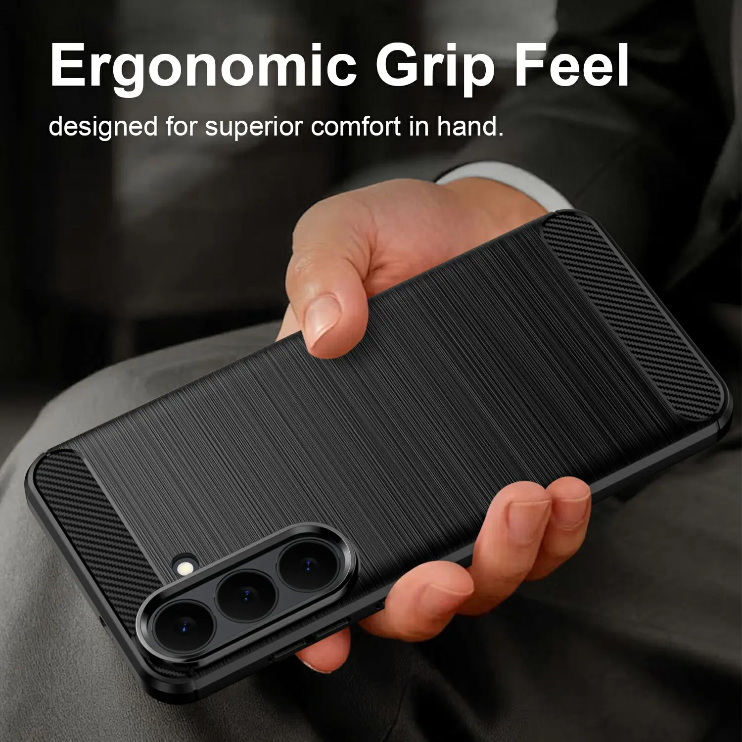 Samsung Galaxy S26 FE Skal TPU Brushed Svart