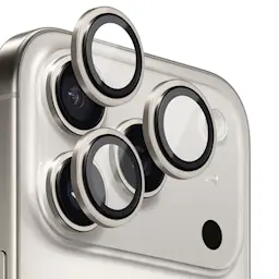 iPhone 17 Pro Linsebeskytter i hærdet glas med aluminiumsramme Grå