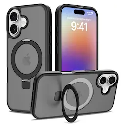 Hybridcover Magnetic Ring iPhone 17 Sort
