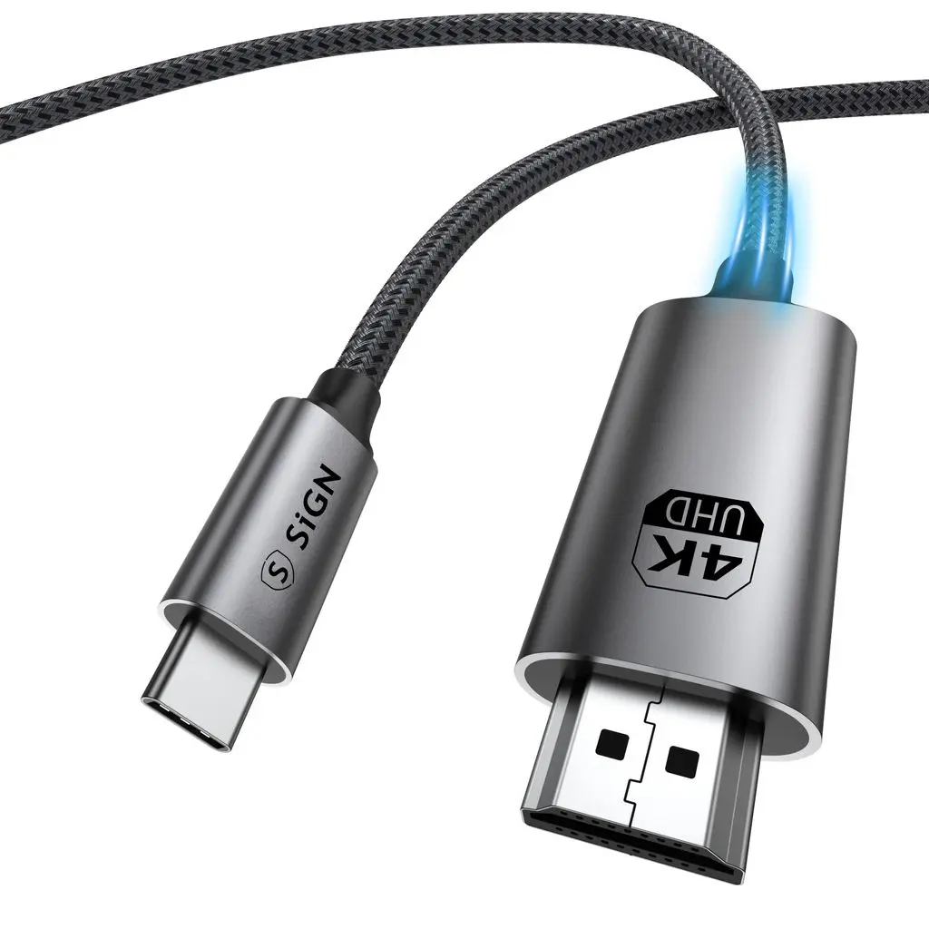 USB-C till HDMI 4k 60 Hz kabel 2m Svart