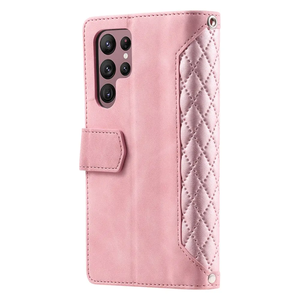 Plånboksväska Samsung Galaxy S26 Ultra Quilted Rosa